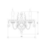 Бра Eurosvet 3281/2 белый с золотом/тонированный хрусталь Strotskis