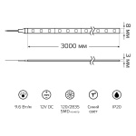 Светодиодная лента Gauss 9,6W/m 120LED/m 2835SMD синий 3M BT067