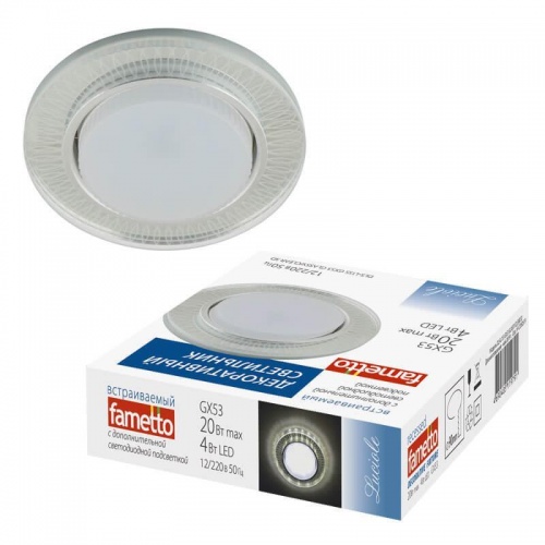 Встраиваемый светильник Fametto Luciole DLS-L155 GX53 GLASSY/CLEAR 3D