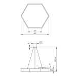 Подвесной светодиодный cветильник Geometria ЭРА Hexagon SPO-122-W-40K-066 66Вт 4000К белый Б0050552