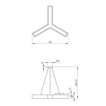 Подвесной светодиодный cветильник Geometria ЭРА Igrek SPO-142-W-40K-044 44Вт 4000К белый Б0050568