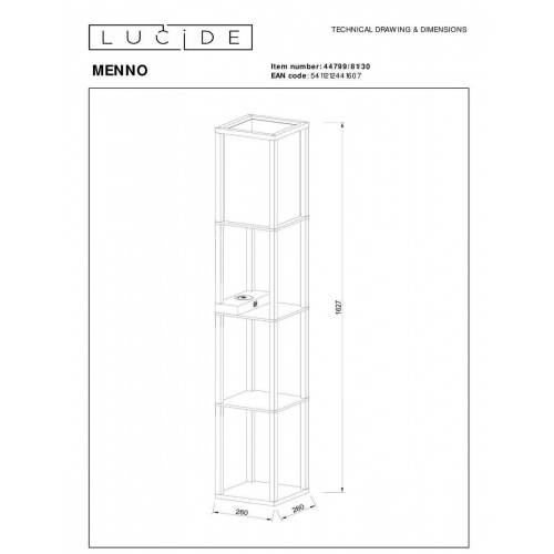 Торшер Lucide Menno 44799/81/30