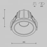 Встраиваемый светильник Maytoni Alfa LED DL043-01-10W4K-D-RD-WB