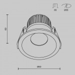 Встраиваемый светодиодный светильник Maytoni Technical Zoom Dim Triac DL034-01-06W4K-D-B